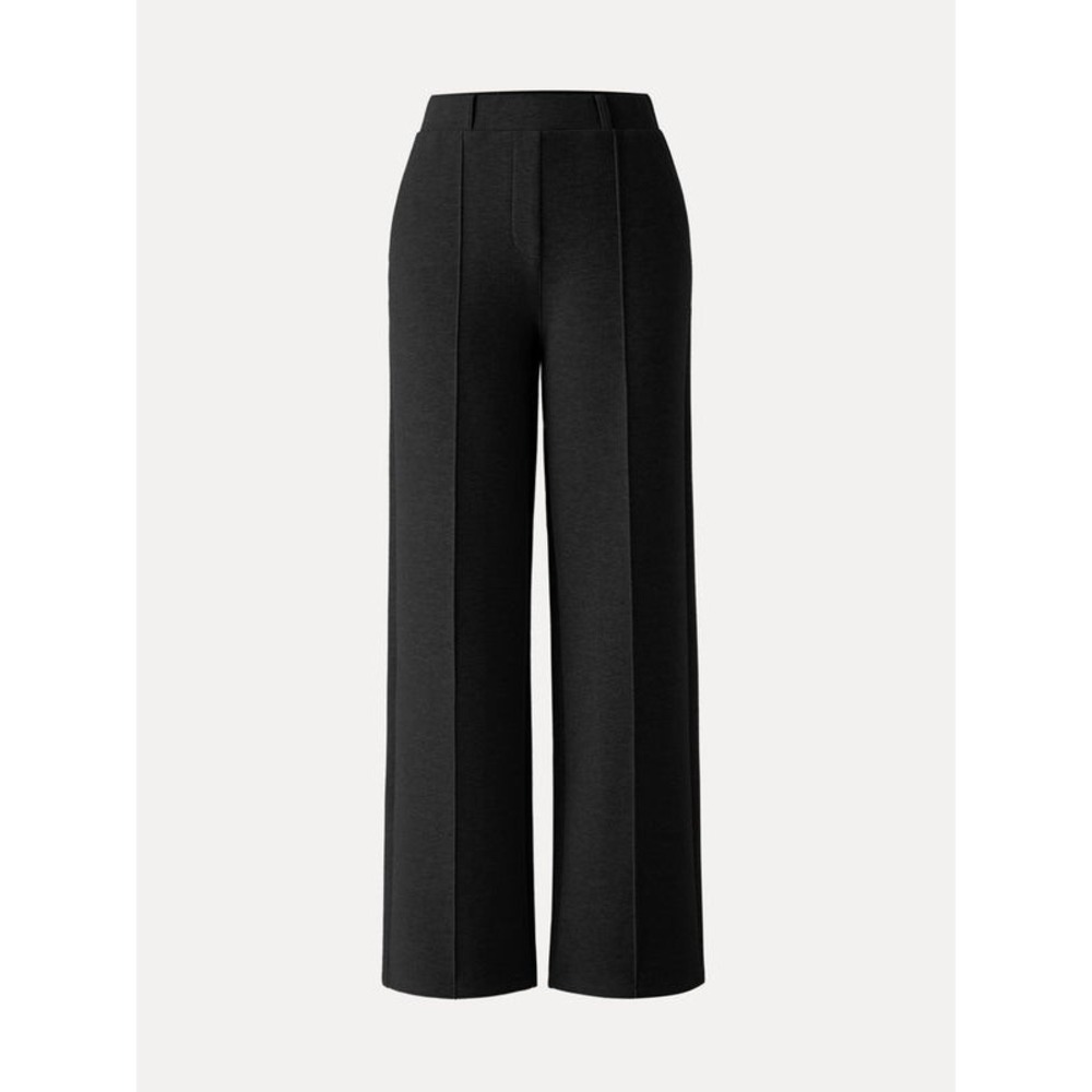 NWT OGLmove High Waisted Wide Leg Pants Black Pintuck Seam Pull On Trouser PXL